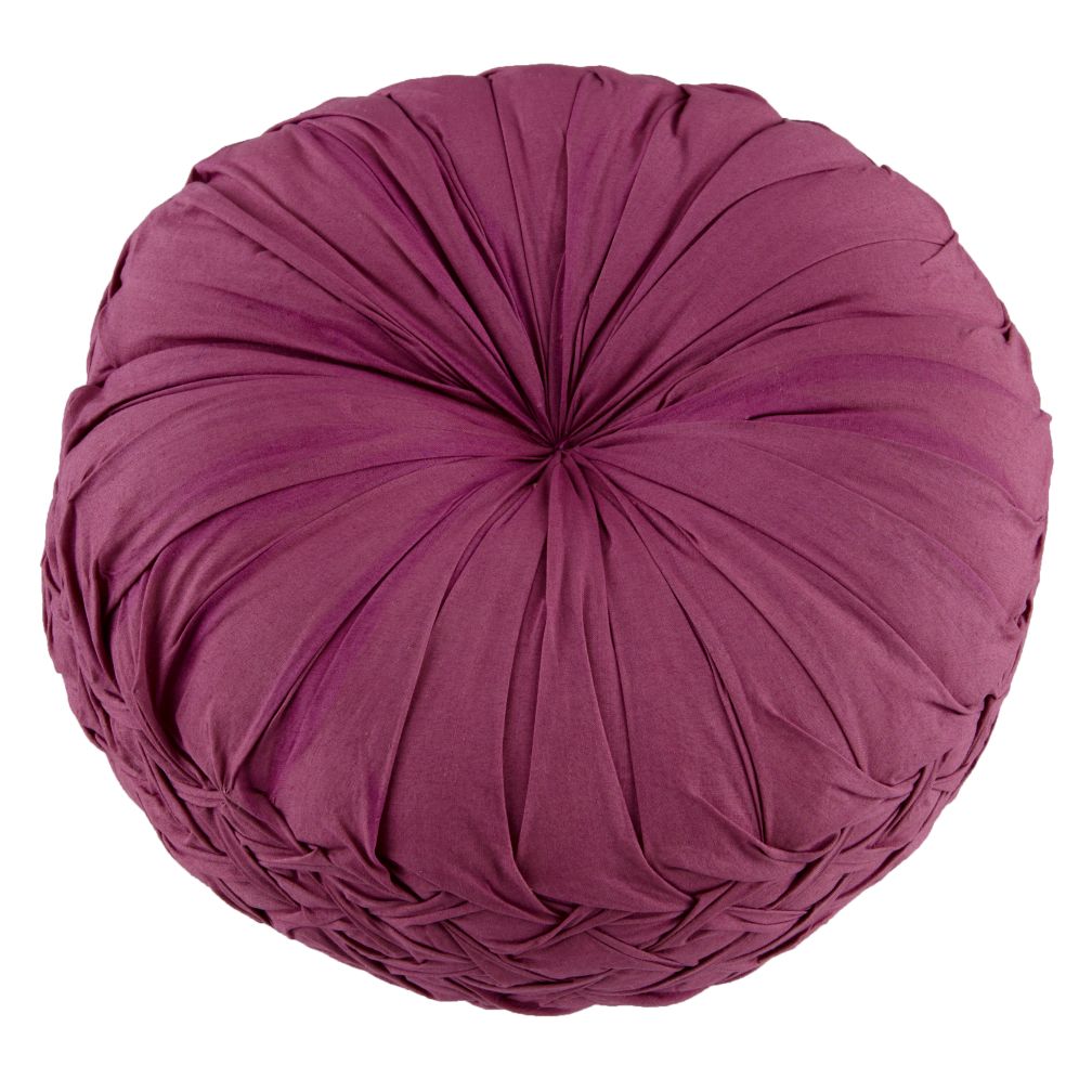 Ruched Throw Pillow (Purple)