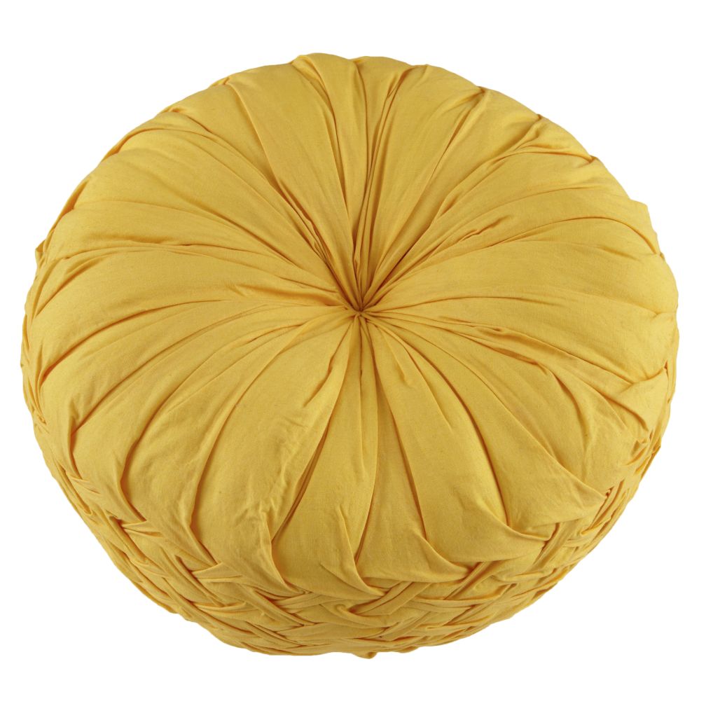 Ruched Throw Pillow (Yellow)