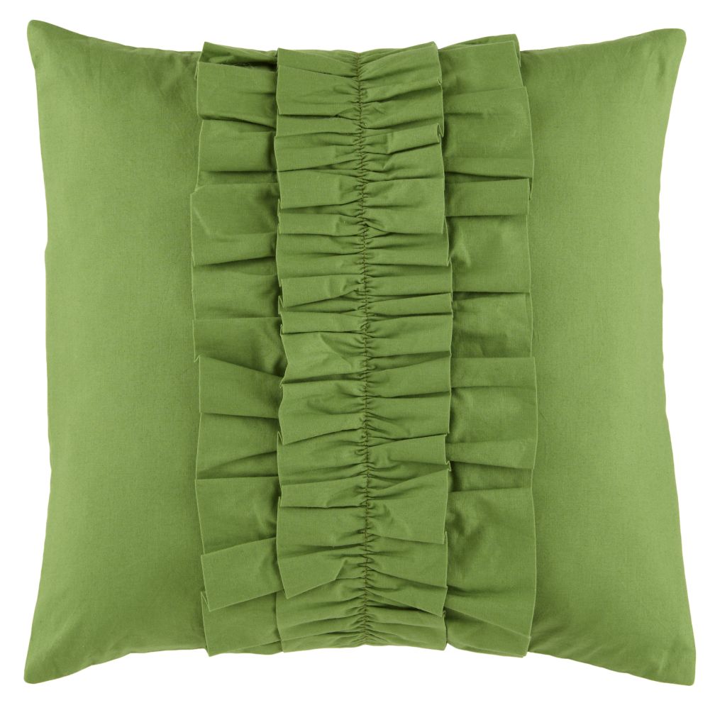 Green Ruffle Throw Pillow