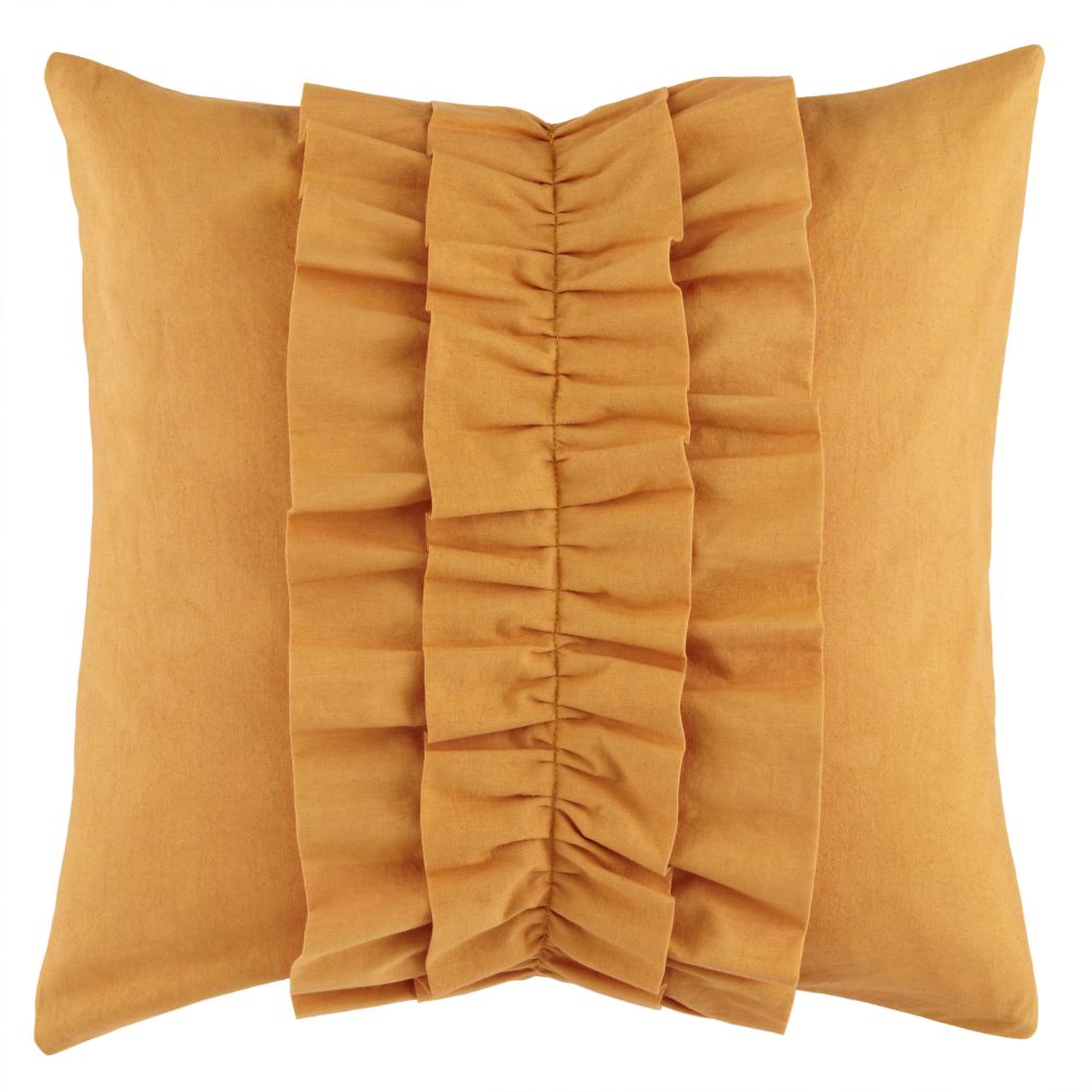 Orange Ruffle Throw Pillow