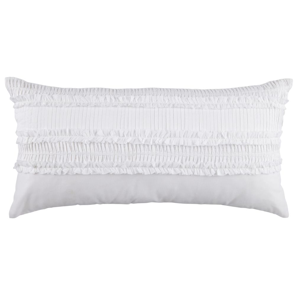 White Ruffle Throw Pillow