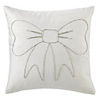 White Bow Throw Pillow(Includes Cover and Insert)