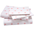 Queen Dk. Pink Pastel Dots Sheet Set(includes 1 fitted sheet, 1 flat sheet and 2 cases)