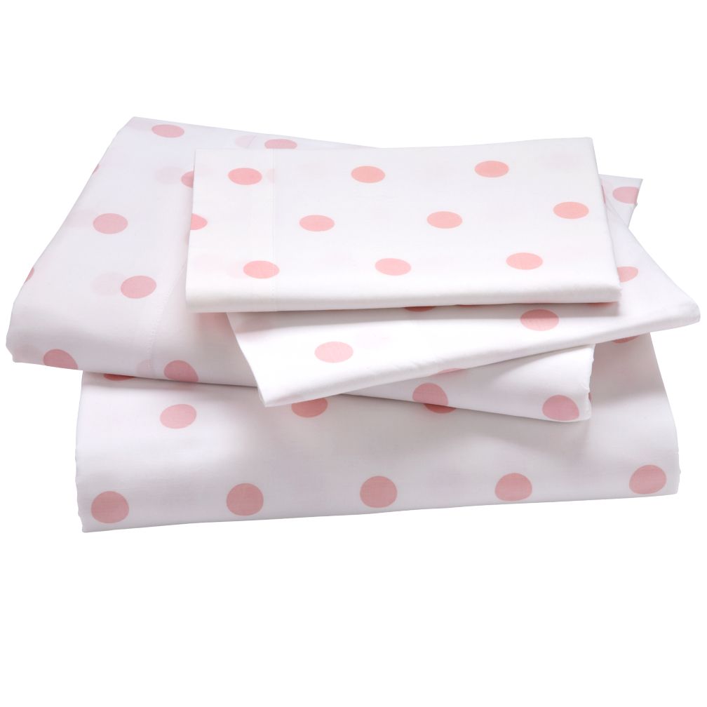 Dk. Pink Pastel Dots Sheet Set (Queen)