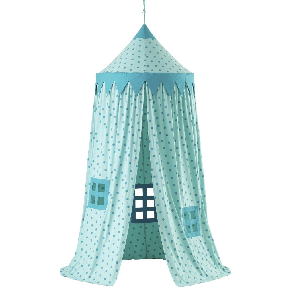Home Sweet Play Home Canopy (Teal Polka Dot)