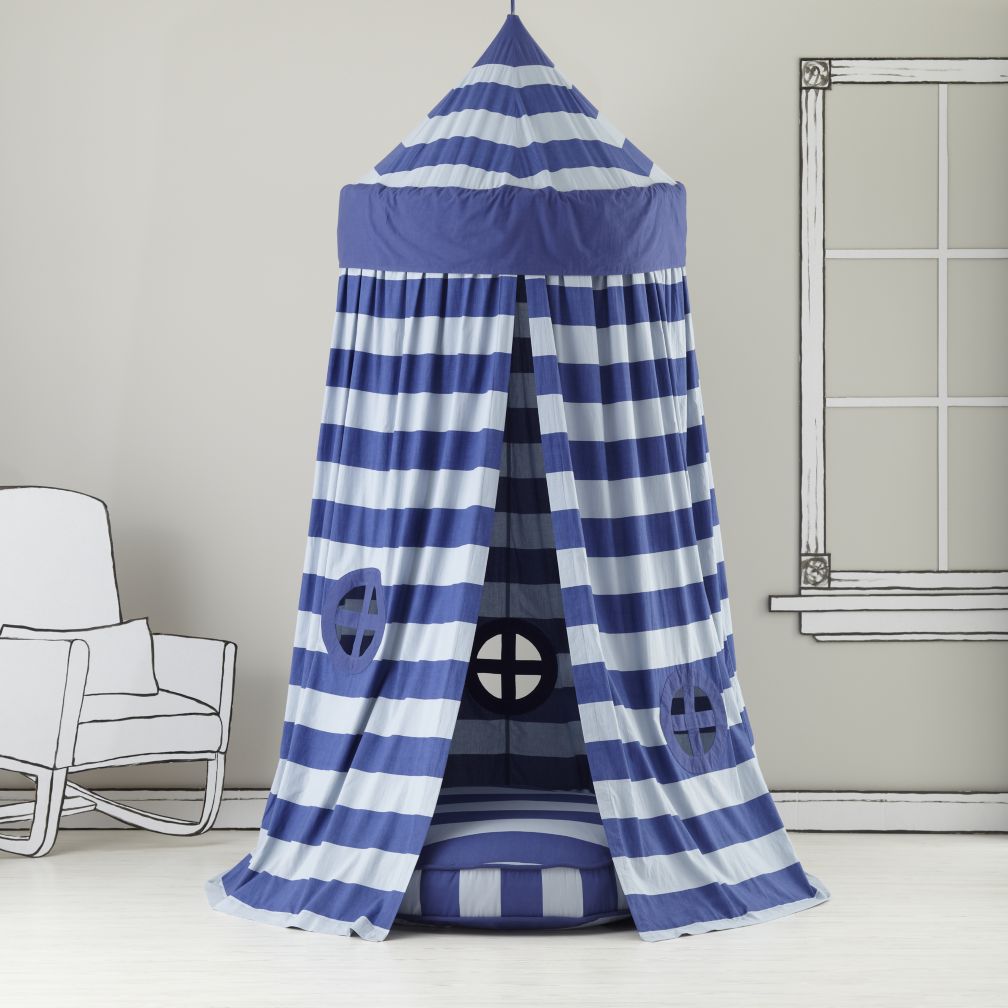 Home Sweet Play Home Canopy (Blue Stripe)