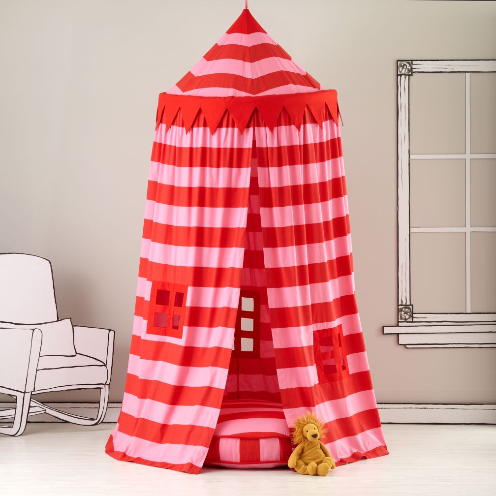 Home Sweet Play Home Canopy (Pink Stripe)