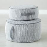 Herringbone Pouf (Grey)