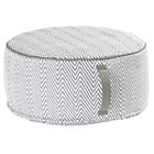 Large Grey Herringbone Pouf