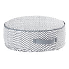 Small Grey Herringbone Pouf
