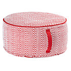 Large Red Herringbone Pouf