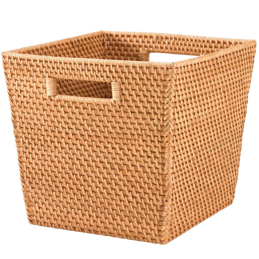 Rattan Cube Basket (Honey)