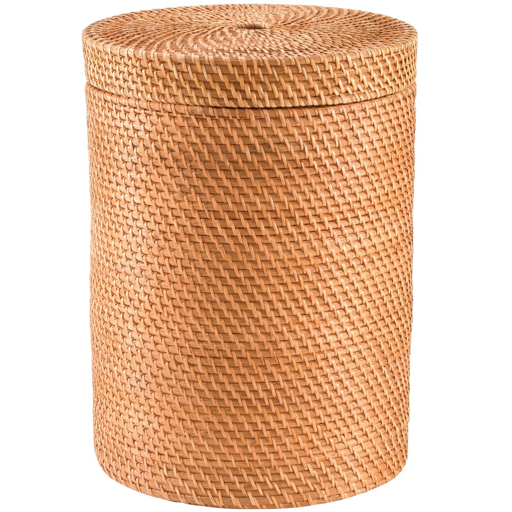 Rattan Hamper with Lid (Honey)