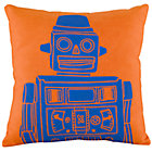 Orange Robot Pillow