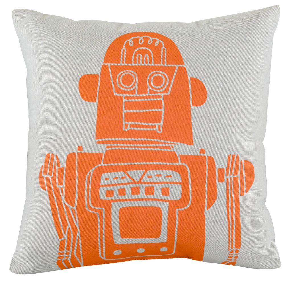 Robot Throw Pillow (Grey)