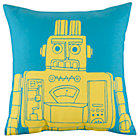 Teal Robot Pillow