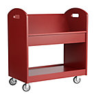 Tomato Red Rolling Book Cart