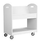 White Rolling Book Cart