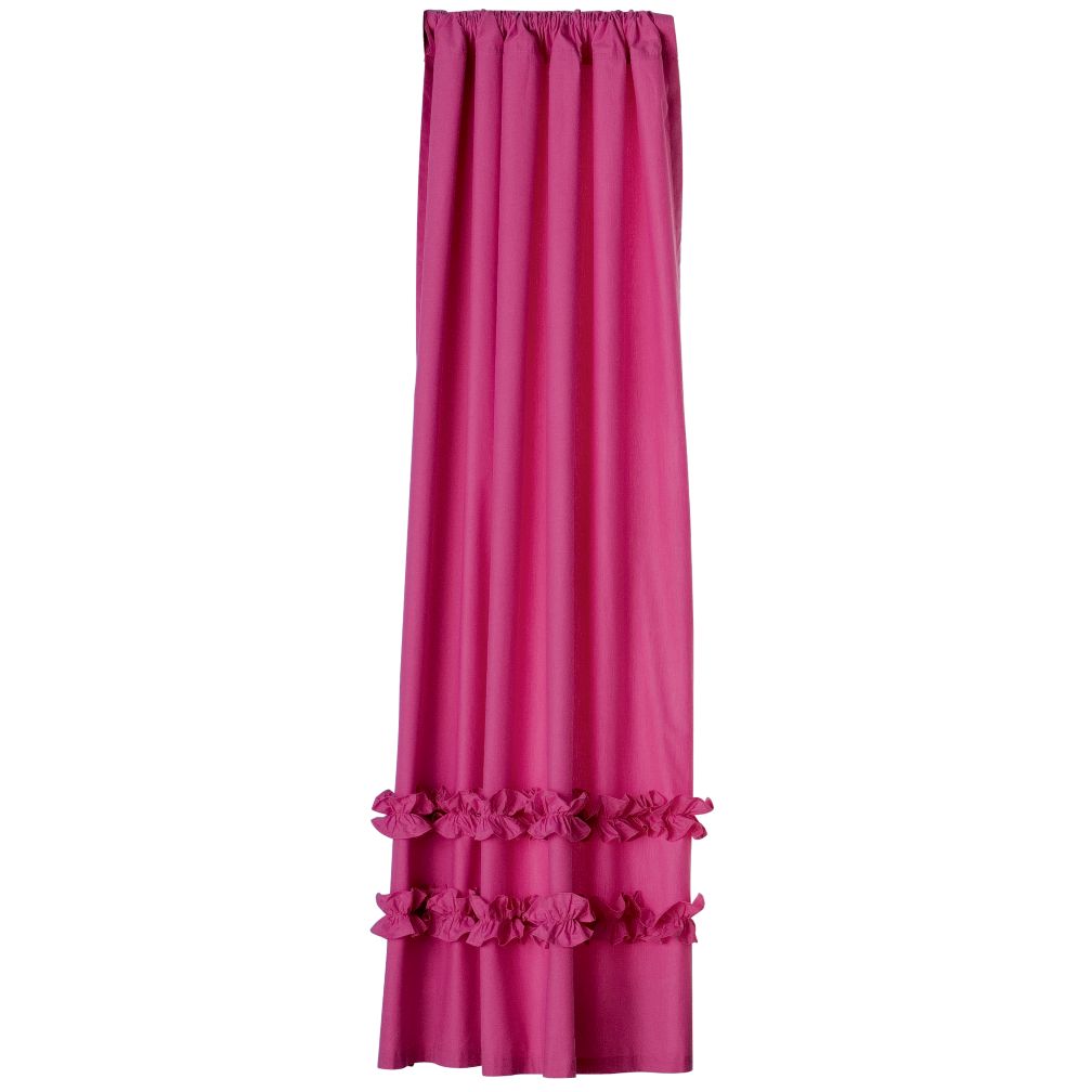 63" Ruffle Curtain Panel (Hot Pink)