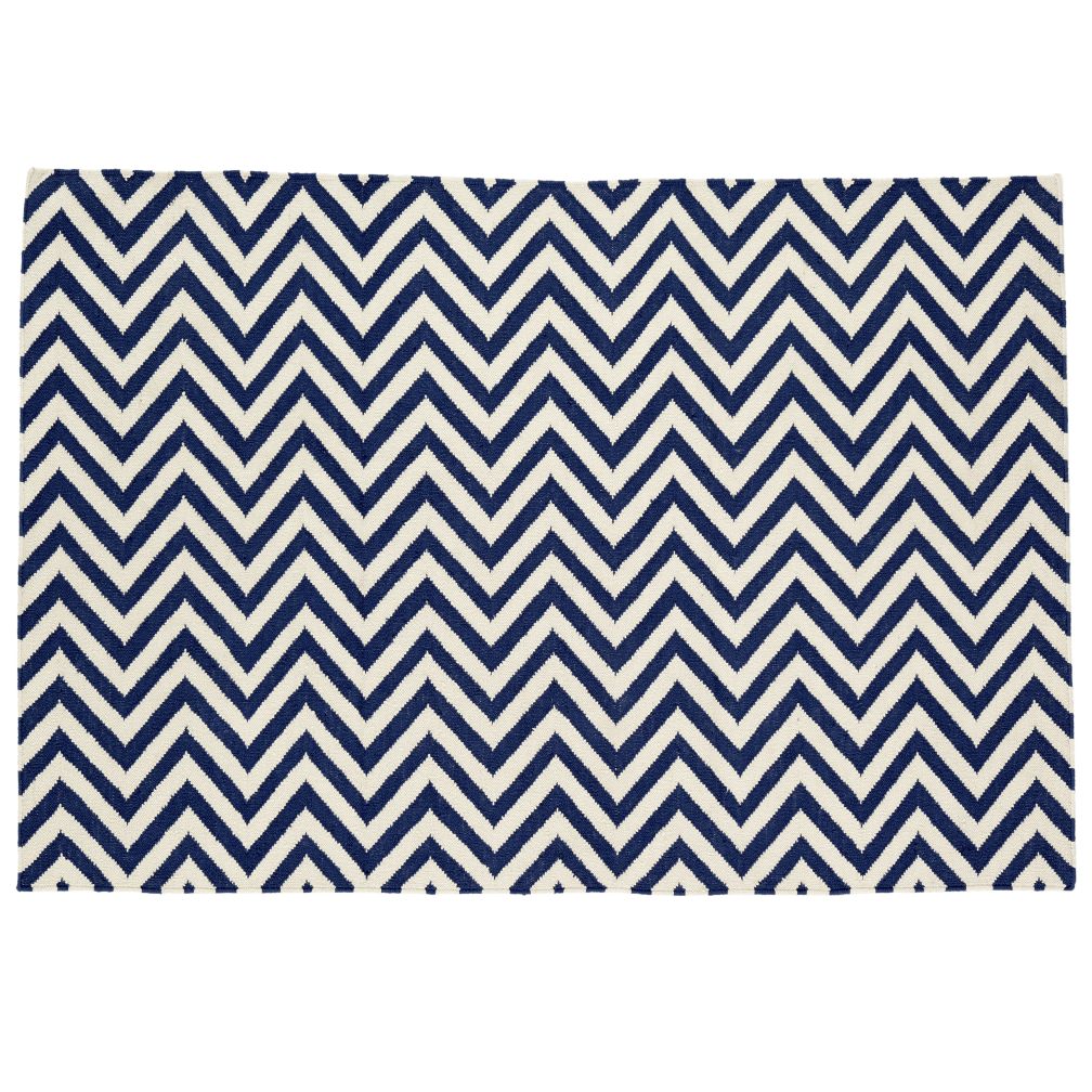 Chevron and On Rug (Dk. Blue)