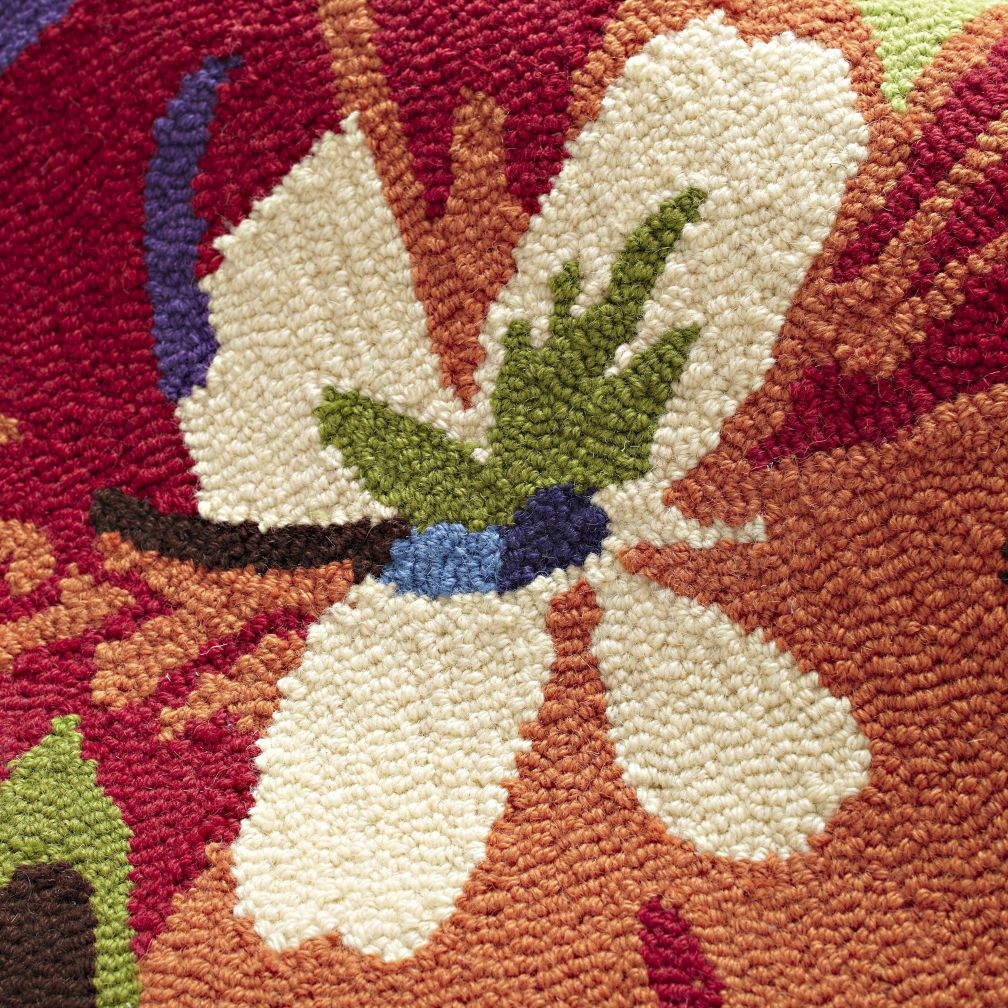 Poppies and Pansies Rug Swatch