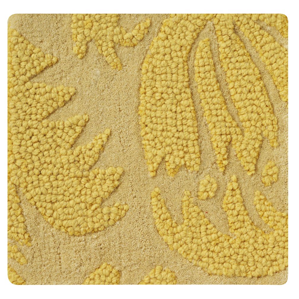 Yellow Raised Floral Rug Swatch