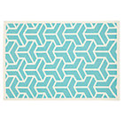4 x 6' Aqua Crow's Feet Woven Dhurrie Rug