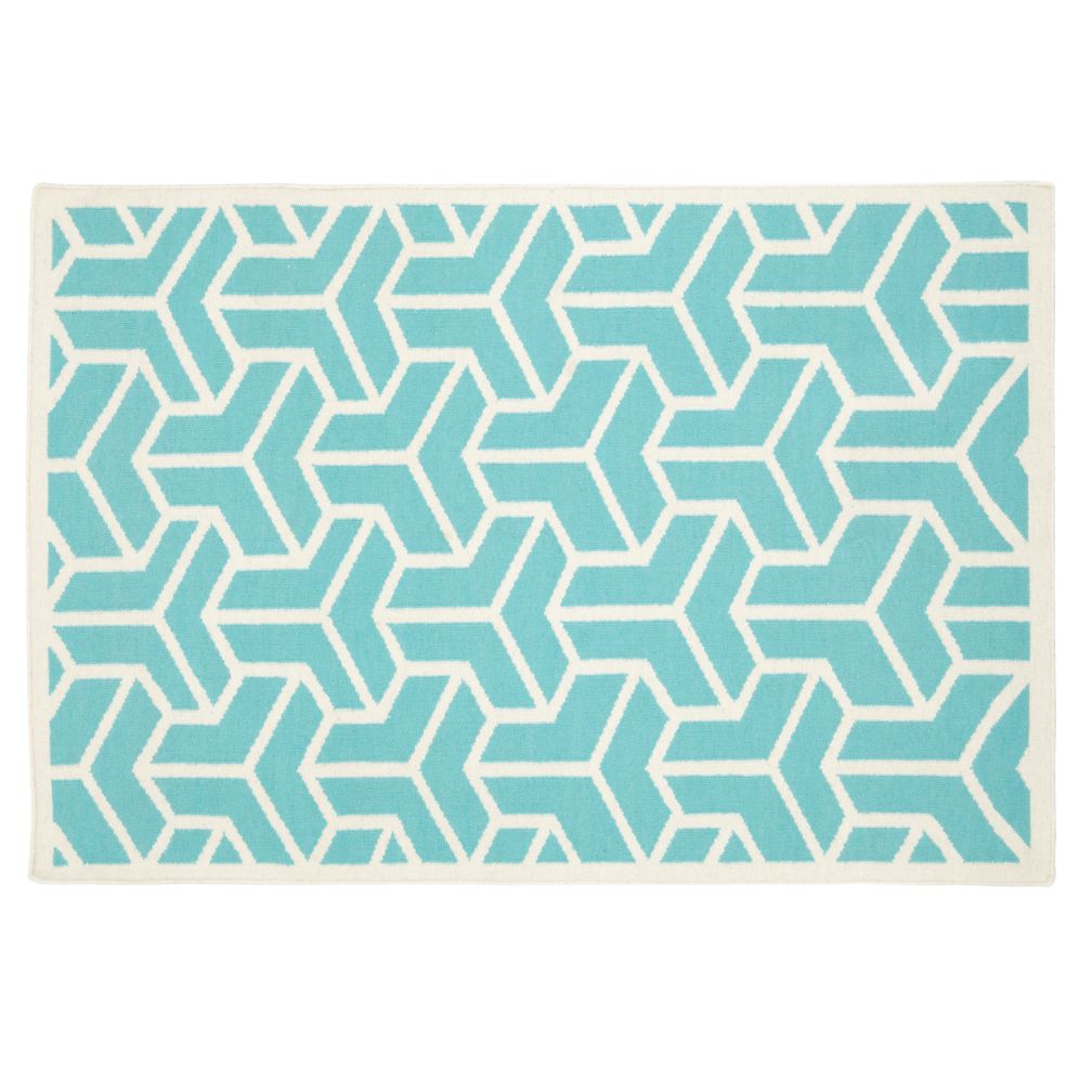 4 x 6' Crow's Feet Rug (Aqua)