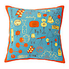 Blue/Orange A+B+C Throw Pillow