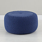 Blue Braided Pouf