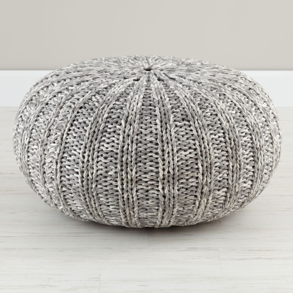 Varigated Grey Pouf