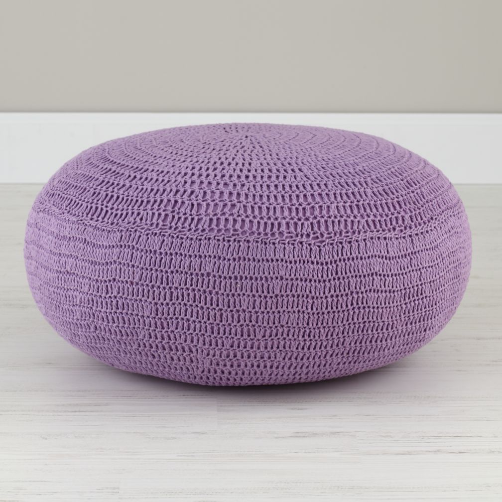 Lavender Crocheted Pouf
