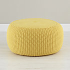 Yellow Braided Pouf