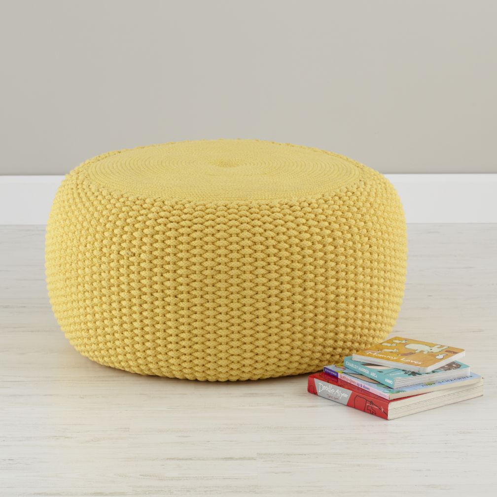 Pull Up a Pouf (Yellow Braided)