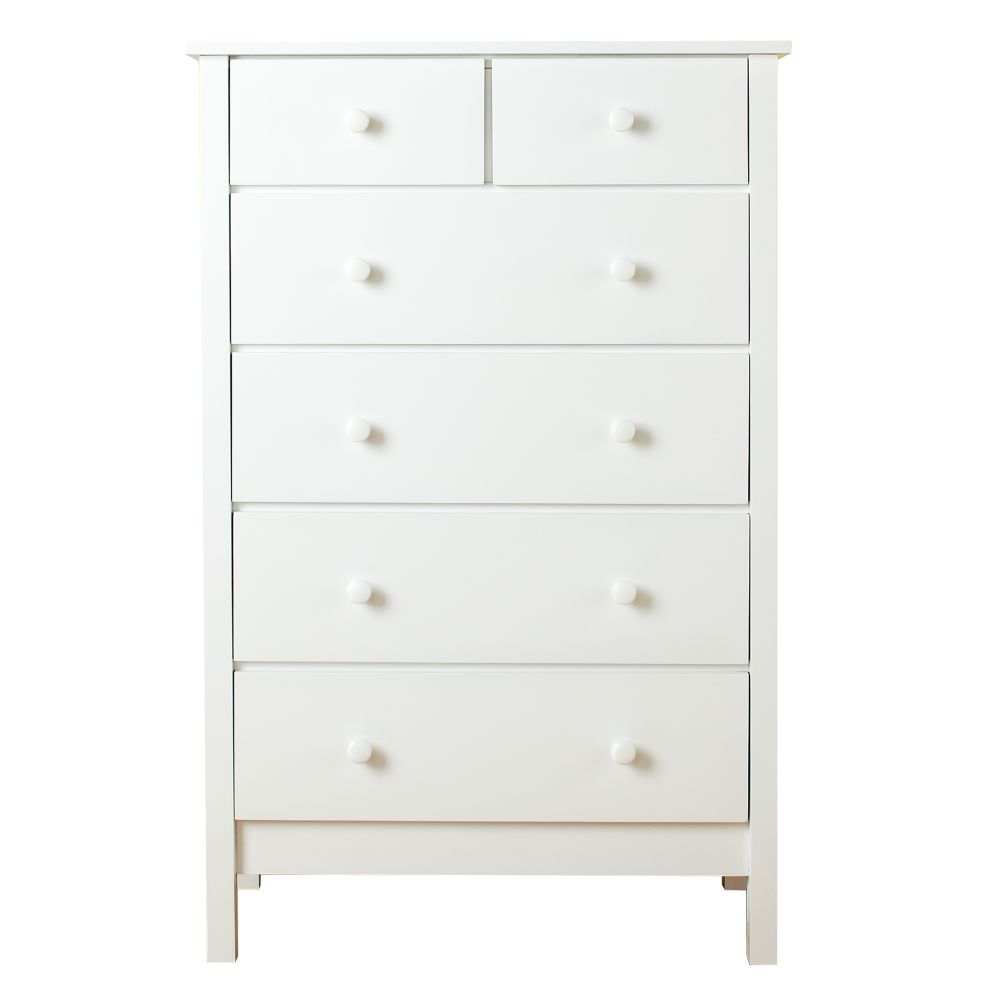White 2-Over-4 Dresser