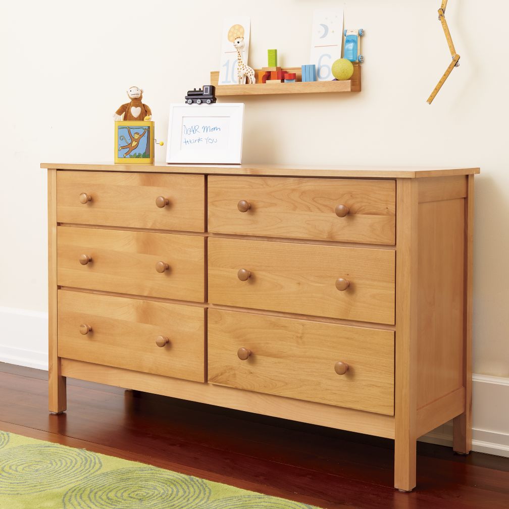 Simple 6-Drawer Dresser (Natural)