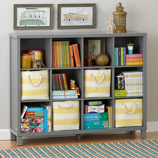 Cubic tall bookcase grey 12 cube