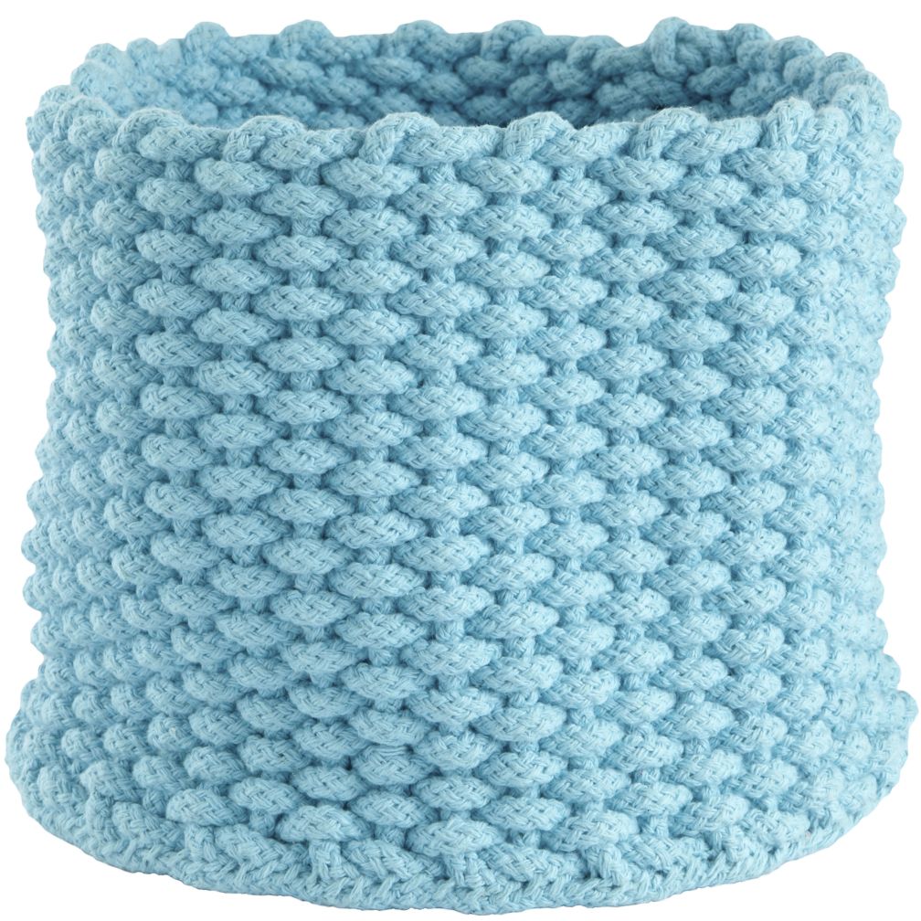 Small Kneatly Knit Rope Bin (Aqua)