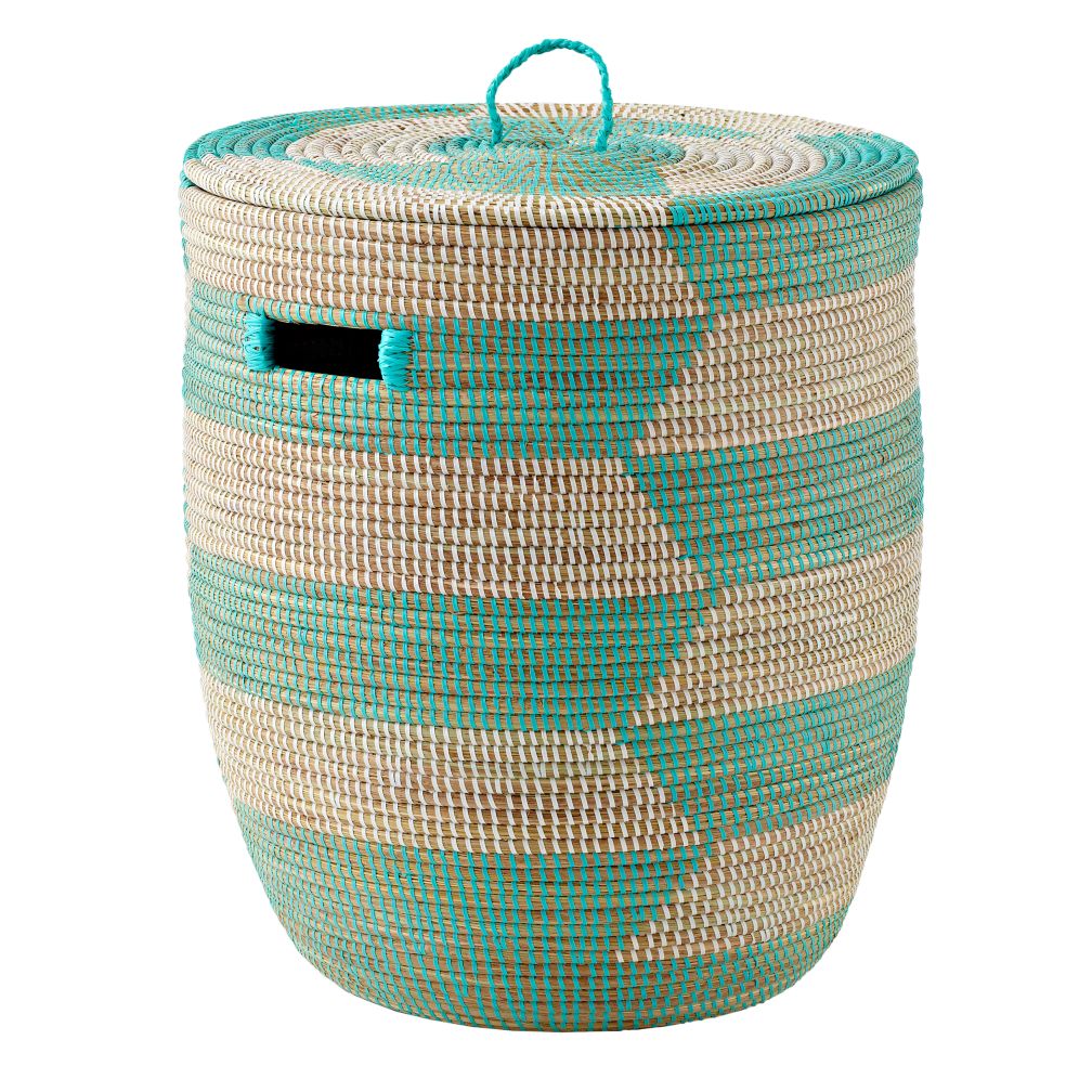 Charming Hamper (Herringbone/Aqua)