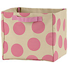 Pink Dotted Cube Bin