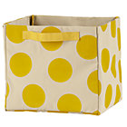 Yellow Dotted Cube Bin