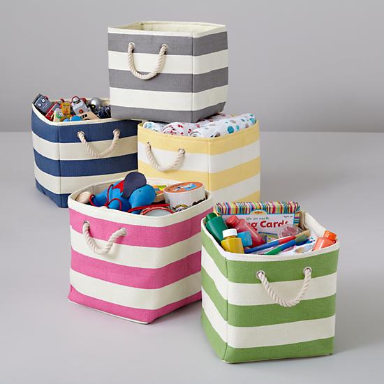 Kids Storage Striped Cube Storage Bins The Land of Nod