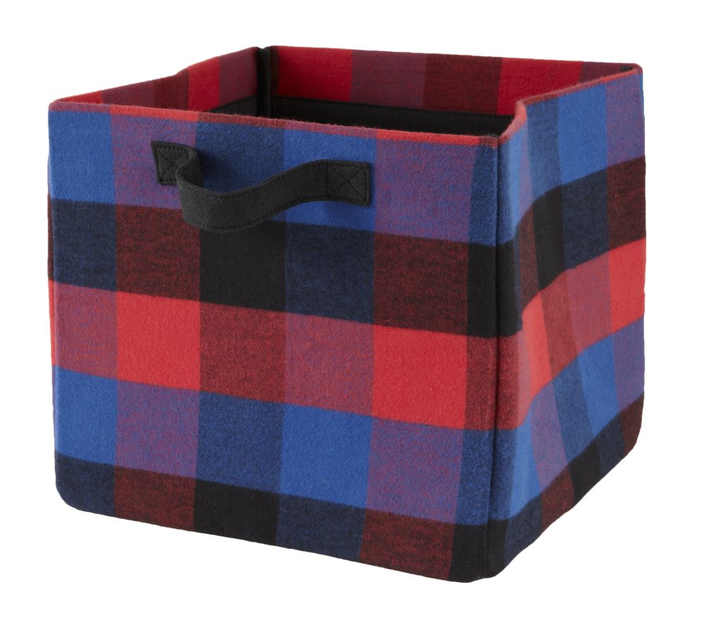 Buffalo Check Cube Bin (Red)