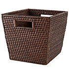 Espresso Rattan Cube Basket