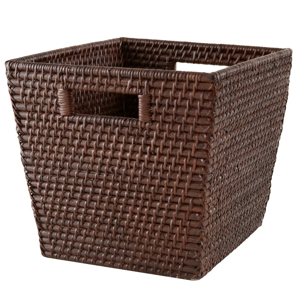 Rattan Cube Basket (Espresso)