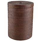Espresso Rattan Hamper w/Lid