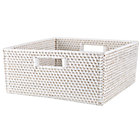 White Rattan Large Changer Basket
