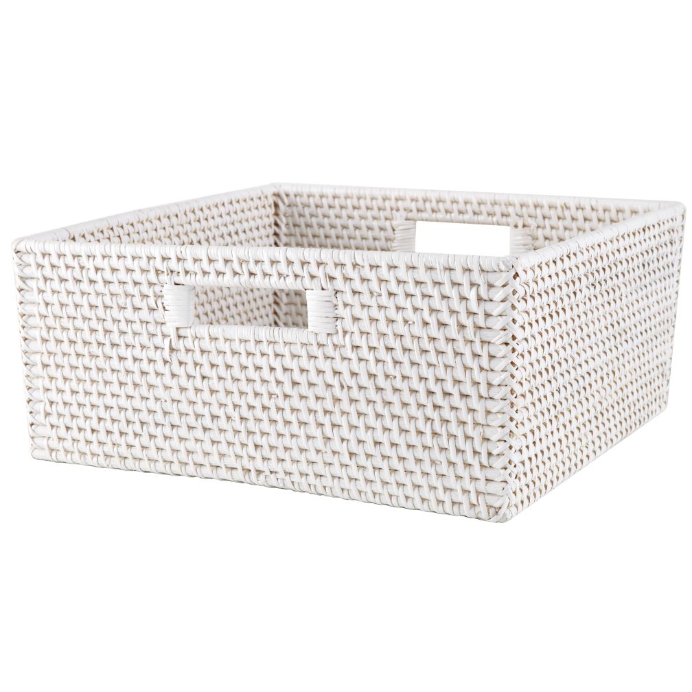 Rattan Large Changer Basket (White)