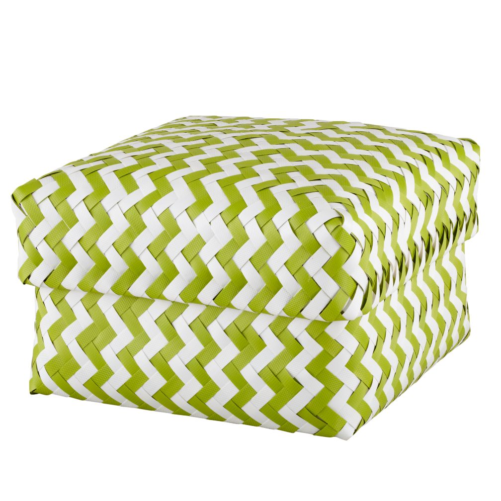 Large Zig Zag Basket (Green)