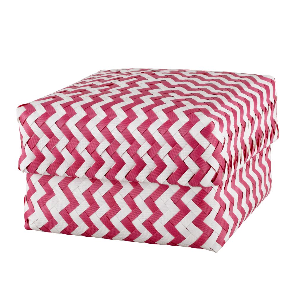 Large Zig Zag Basket (Pink)